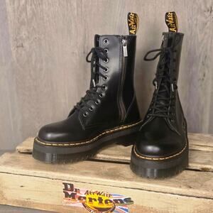 Doc Martens Jadon Hi Boots Black Lace-Up M8 W9 New